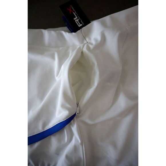 RLX Ralph Lauren Women's Sz M White/Navy 15" Faux-Wrap Stretch Golf Skort - Picture 6 of 11